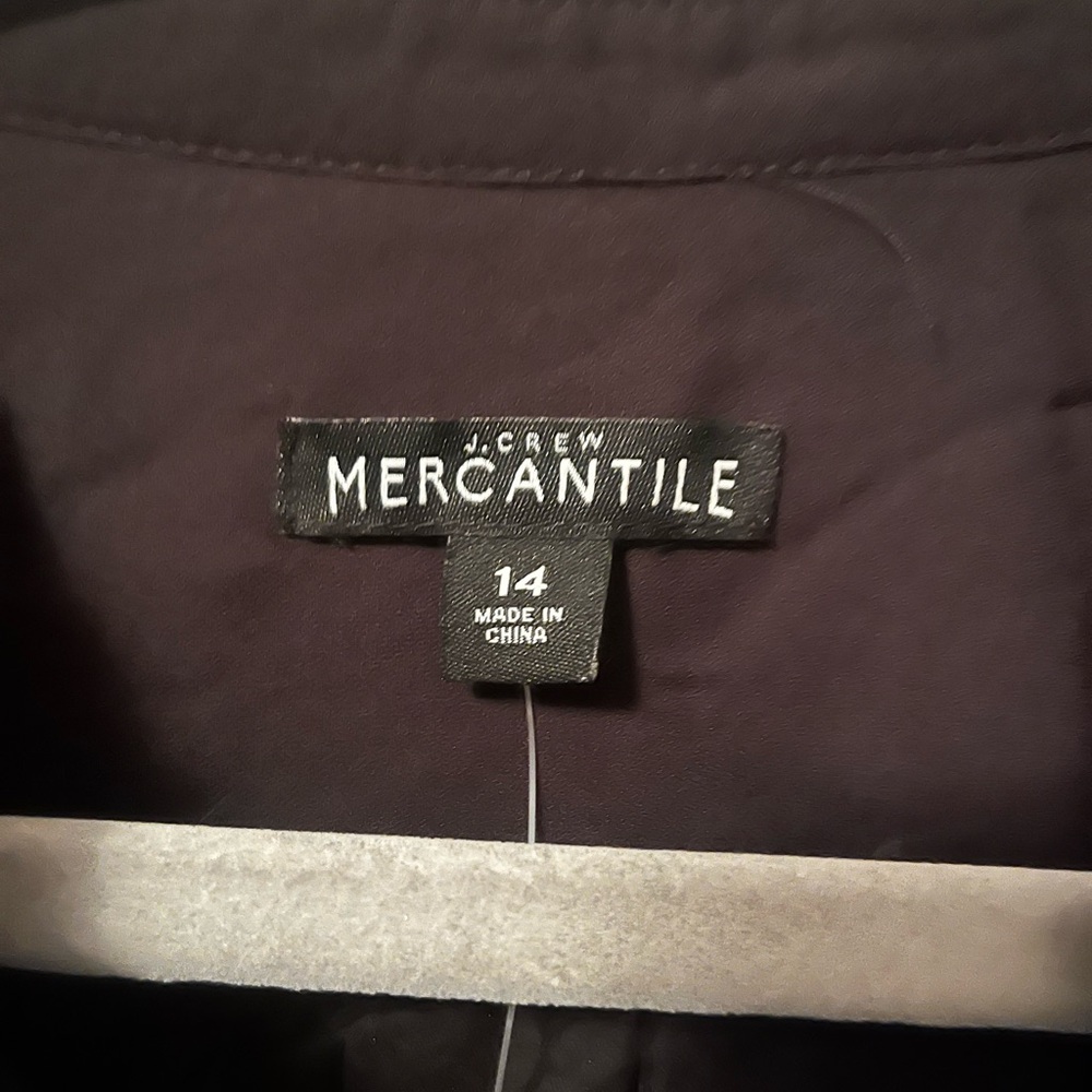 NWT J. Crew Mercantile Black Ruffle Trim Pintuck Long Sleeve Mini Dress Size 14 - Picture 5 of 12
